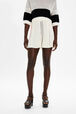 Women Multicolor Striped Pleated Shorts Ecru details view 1