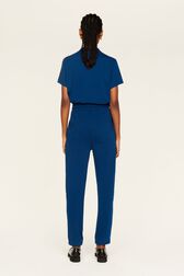 Women Cotton Jersey Jogging Prussian blue back worn view
