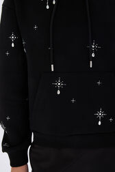 Hoodie with surrealist motifs Black details view 2