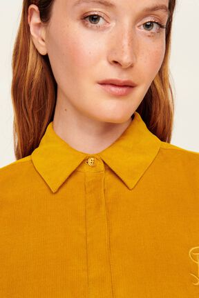Chemise velours femme Moutarde vue de détail 2