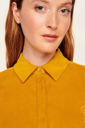 Women Velvet Shirt Mustard details view 2
