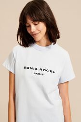 Women Sonia Rykiel logo T-shirt Baby blue front worn view