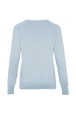 Women Cherry Print Sweater Baby blue back view
