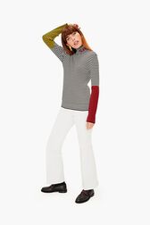 Multicolor Sailor Sweater White front worn view