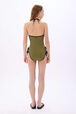 One-piece swimsuit Gold/black back worn view