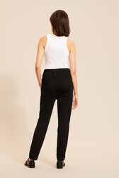 Women Mouth Print Jogging Pants Black back worn view