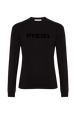Long-Sleeved Crew Neck T-Shirt Black front view