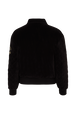 Quilted velvet bomber jacket Black back view