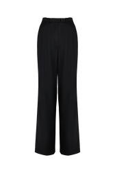 Cool wool pleated trousers Black front view