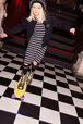 Girl Shiny Short Cardigan Black details view 4