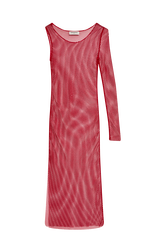Robe longue fendue et asymétrique femme Rouge vue de face