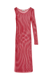 Robe longue fendue et asymétrique femme Rouge vue de face