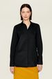 Chemise velours femme Noir vue portée de face