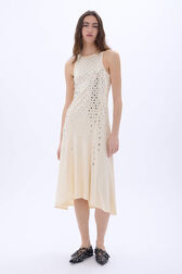 Robe débardeur en jersey asymétrique à studs Vanilla vue portée de face
