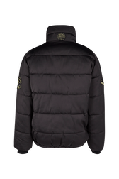 Nylon Puffer Jacket with Matching Zip-Out Gilet Black back view