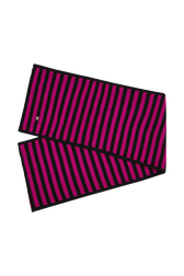 Echarpe laine Poor Boy rayée femme Raye noir/fuchsia vue de face