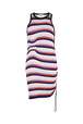 Short striped tank dress Pink front view
