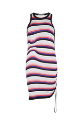 Short striped tank dress Pink front view