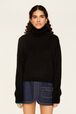 Col roulé mohair femme Noir vue portée de face
