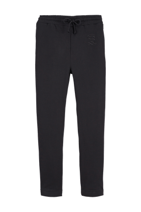 Jogging jersey de coton femme Noir vue de face