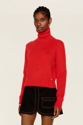 Col roulé mohair femme Rouge vue de détail 1