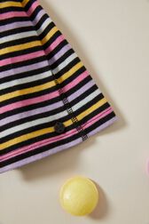 Robe à boutons fille rayée multicolore Multico raye vue de détail 1