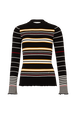 Long-Sleeved Crew-Neck Jumper Black/ecru front view