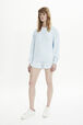 Women Velvet Sweatshirt Baby blue details view 1