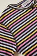 Robe à boutons fille rayée multicolore Multico raye vue de dos