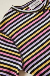 Multicolor Striped Girl Buttoned Dress Multico striped back view