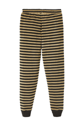 Women Velvet Jogging Pants Striped black/khaki back view