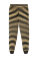 Women Velvet Jogging Pants Striped black/khaki back view
