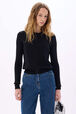 Black viscose cardigan Black details view 1