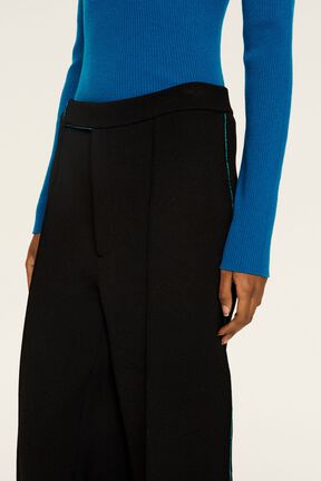 Women Two-Tone Pants Black details view 1