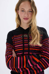 Striped woolen hoodie Striped multico details view 1