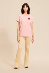 Women Mouth Print T-shirt Pink details view 1
