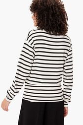 Marinière Cotton Sweatshirt Ecru back worn view