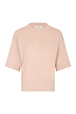 Pull manches courtes à encollure strassée Peach vue de face