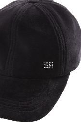 Velvet cap Black details view 1