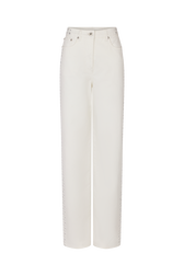 Pantalon en jean à côté en studs Blanc vue de face