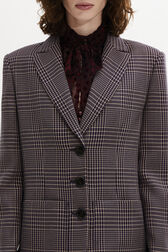 Oversized Prince of Wales Check Jacket Check navy/brown details view 2