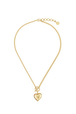 Poetic Garden Striped Heart necklace Gold front view