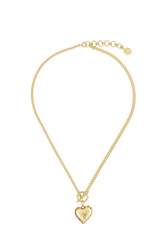 Poetic Garden Striped Heart necklace Gold front view