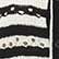 Women Short Openwork Striped Waistcoat Black/ecru 
