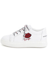 Leather Girl Basket with Glitter Print on the outside White details view 3