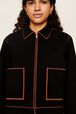 Veste double face laine femme Noir vue de détail 3