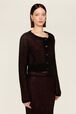 Cardigan lurex femme Raye noir/bronze vue de détail 2