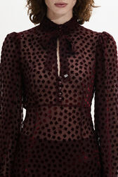Pussybow Maxi Dress Claret details view 2