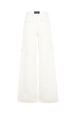 Pantalon cargo à poches en denim Ecru vue de dos