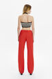 Women Tailored Straight-Leg Trousers Coral back worn view